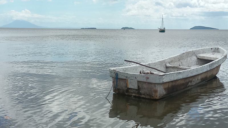 Panorámica del lago de Nicaragua frente a Puerto Díaz 