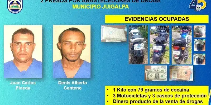 Policía de Chontales capturó a dos abastecedores de drogas