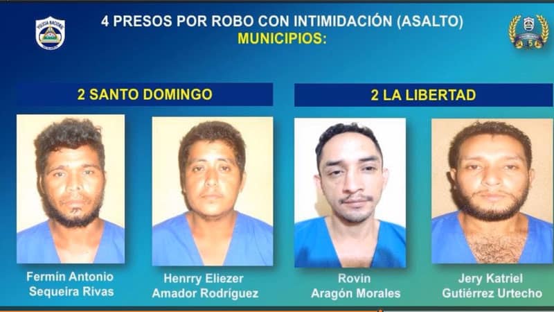 Detenidos por robo con intimidación en Santo Domingo y La Libertad. 