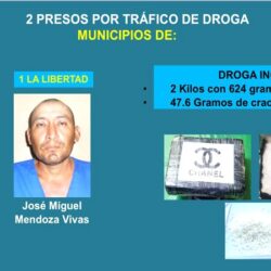 Policía de Chontales capturó a 02 sujetos con dos kilos de cocaína