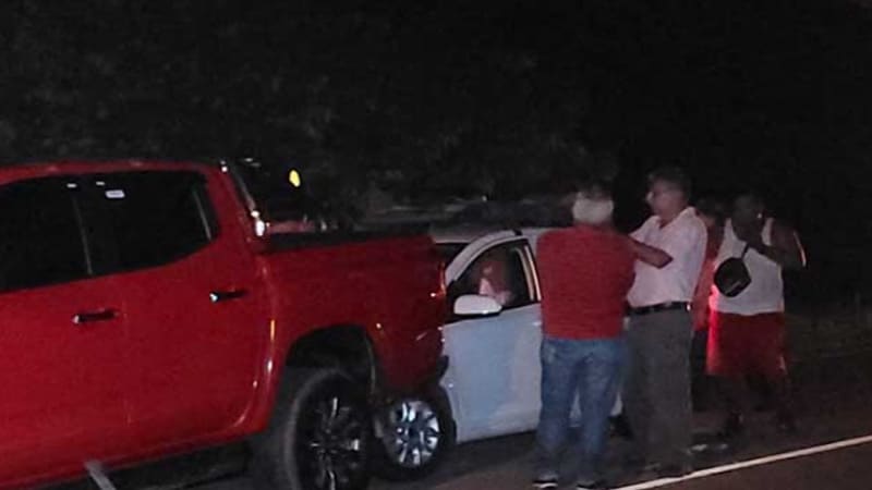 Triple colisión carretera El Papayal-Malacatoya-Foto cortesía de Aracely 