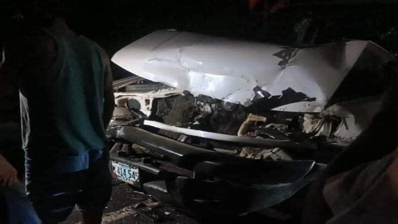 Camioneta involucrada en la triple colisión registrada en la Cruz-Foto cortesía TVmax-Teustepe. 