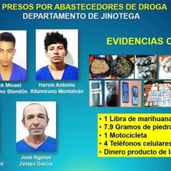 Policía de Jinotega desarticuló banda que traficaba droga