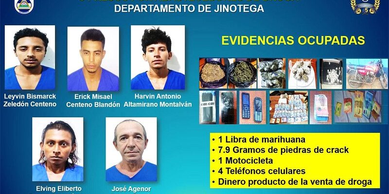 Policía de Jinotega desarticuló banda que traficaba droga