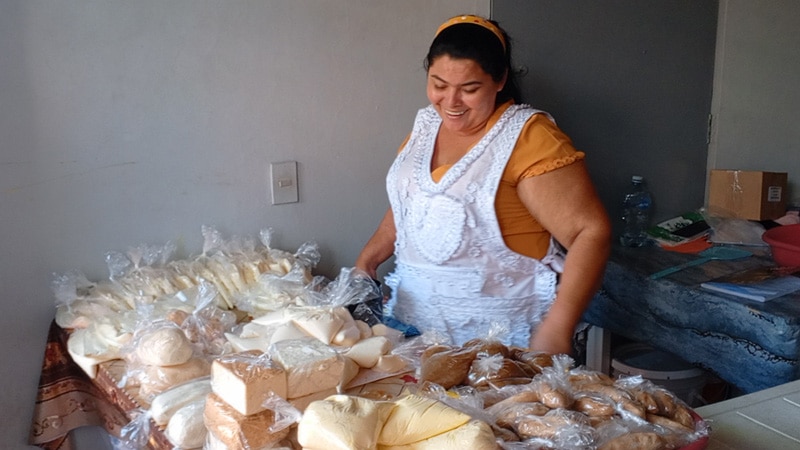 Odalys Reyes, comerciante de productos derivados de la leche en Juigalpa. 