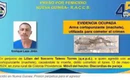 Juez de Nueva Guinea dictó prisión perpetua a Enrique Lazo, quien de varios machetazos mató expareja