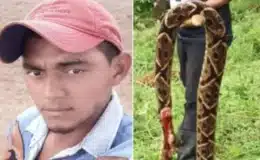 El joven Silvio Tórrez, murió horas después de ser atacado por una serpiente barba amarilla