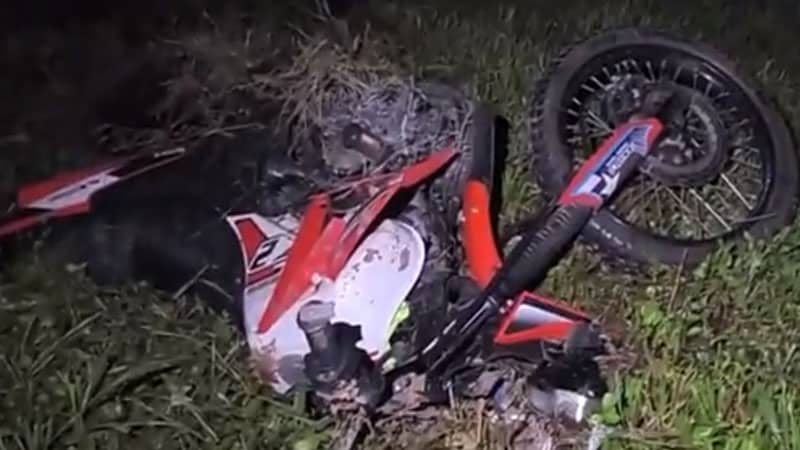 Motocicleta que conducía el ingeniero Marcos Reyes García. 
