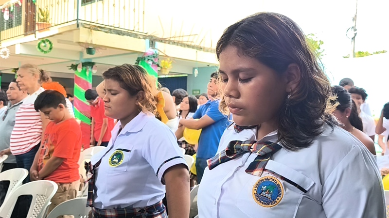 Alumnos del Colegio Ebenezer de Juigalpa.