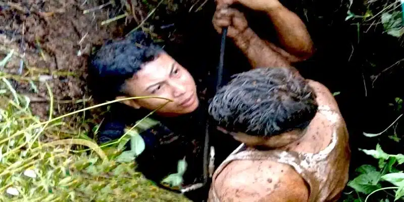 Rescatan con vida de un pozo de 50 metros de altura a Ariel Palacios Jarquín