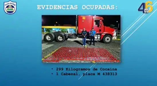 Policía Nacional incautó un cargamento de 299 kilos de cocaína