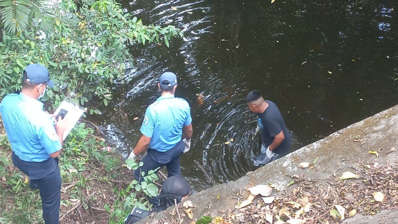 Escena del hallazgo en la comunidad de Cuisalá-Comalapa. 