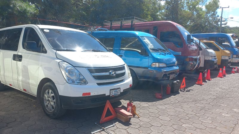 Las unidades de transporte escolar de la ciudad de Juigalpa. 