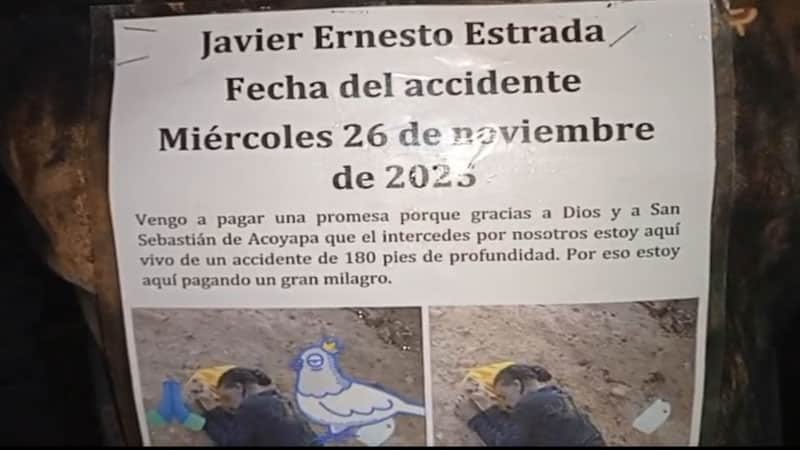 Uno de los promesantes llevaba este cartel. 