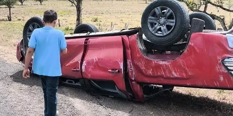 Ponchón de llanta carretera Acoyapa-San Carlos provocó vuelco de camioneta y dejó 02 lesionados