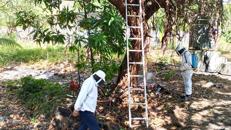 Trabajo duro de los Bomberos de Juigalpa. 